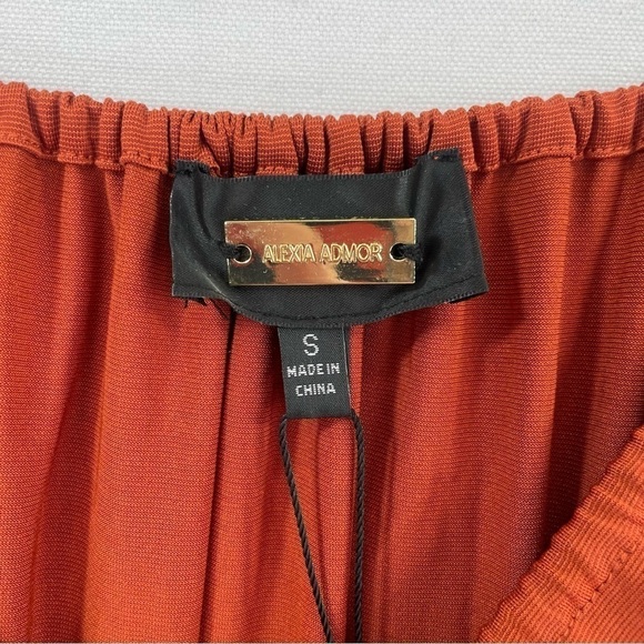 Alexia Admor Dress Women Small Brown Off The Shoulder Maxi Tiered Cocktail Party - Picture 10 of 16